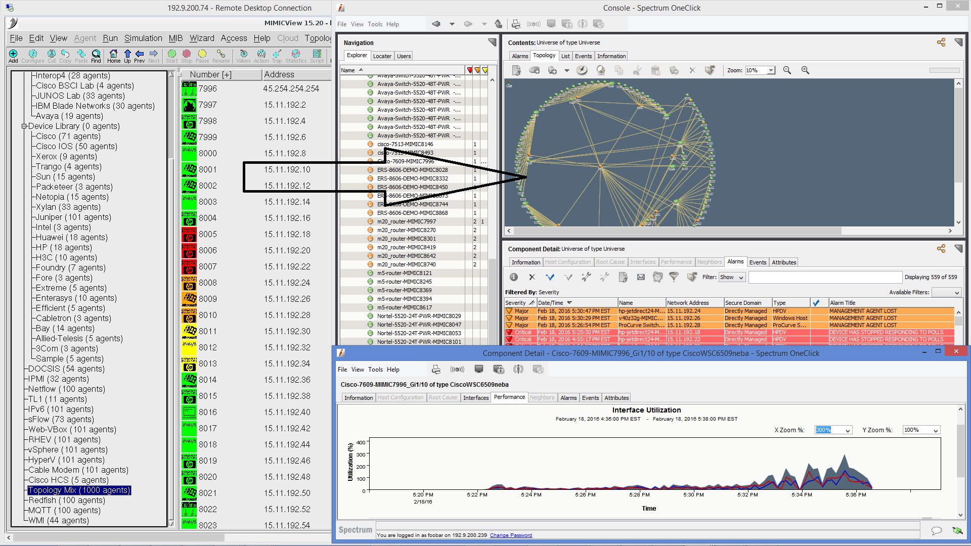 MIMIC Simulator with CA Spectrum
